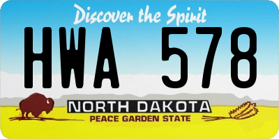 ND license plate HWA578