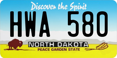 ND license plate HWA580