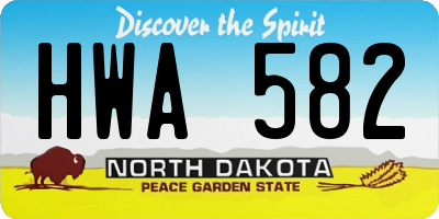ND license plate HWA582