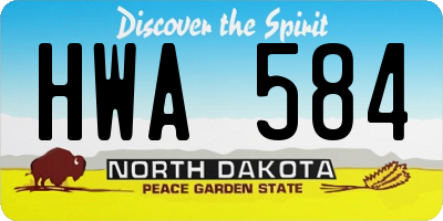 ND license plate HWA584