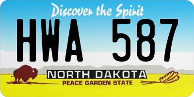 ND license plate HWA587