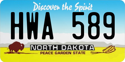 ND license plate HWA589