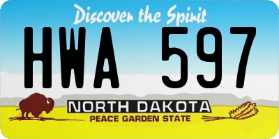 ND license plate HWA597