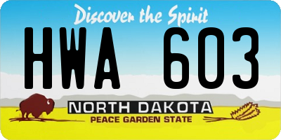 ND license plate HWA603