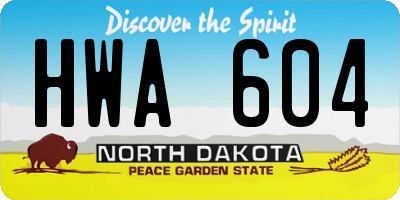 ND license plate HWA604