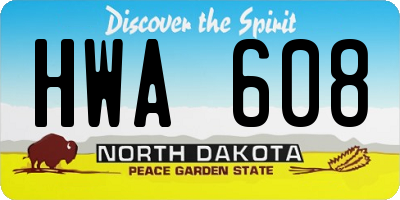 ND license plate HWA608