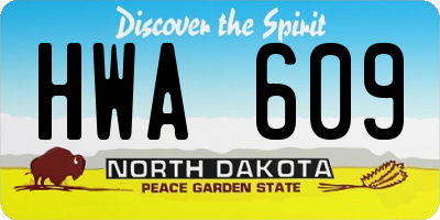 ND license plate HWA609