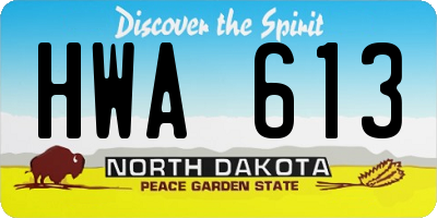 ND license plate HWA613