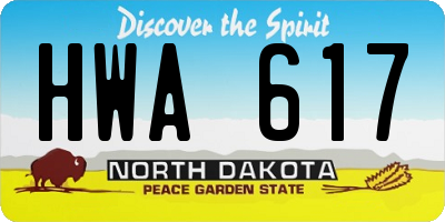ND license plate HWA617
