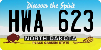 ND license plate HWA623