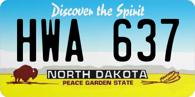ND license plate HWA637