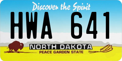 ND license plate HWA641