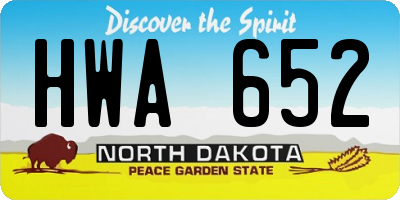 ND license plate HWA652