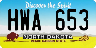 ND license plate HWA653