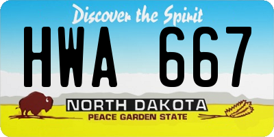ND license plate HWA667