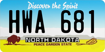 ND license plate HWA681