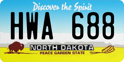ND license plate HWA688