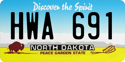 ND license plate HWA691