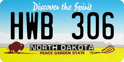 ND license plate HWB306