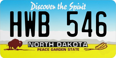 ND license plate HWB546