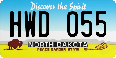 ND license plate HWD055