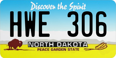 ND license plate HWE306
