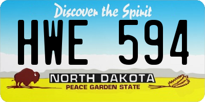 ND license plate HWE594