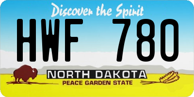 ND license plate HWF780