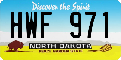 ND license plate HWF971
