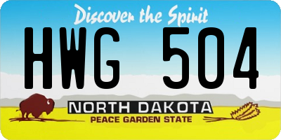 ND license plate HWG504