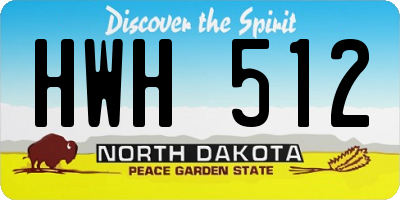 ND license plate HWH512