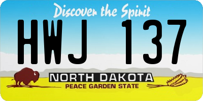 ND license plate HWJ137