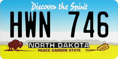 ND license plate HWN746