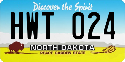 ND license plate HWT024