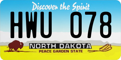ND license plate HWU078