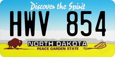ND license plate HWV854