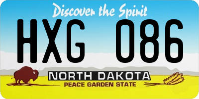ND license plate HXG086
