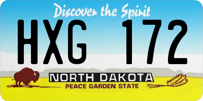 ND license plate HXG172