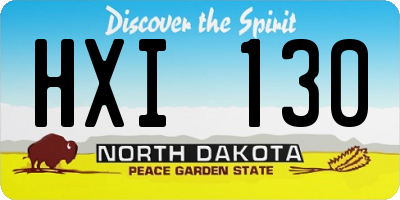 ND license plate HXI130