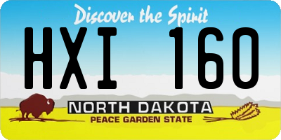 ND license plate HXI160