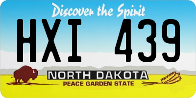 ND license plate HXI439