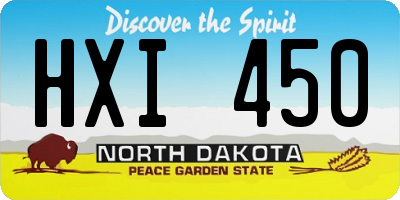 ND license plate HXI450