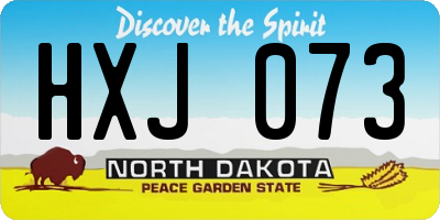 ND license plate HXJ073