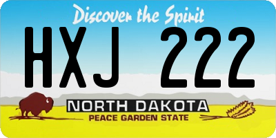 ND license plate HXJ222