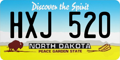 ND license plate HXJ520
