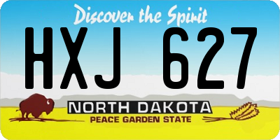 ND license plate HXJ627