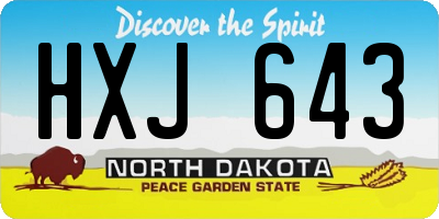 ND license plate HXJ643