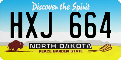 ND license plate HXJ664