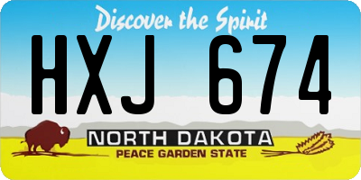 ND license plate HXJ674
