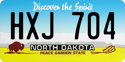 ND license plate HXJ704